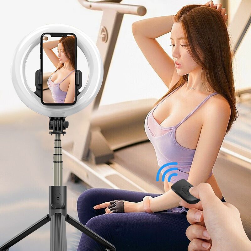 Compatible with Apple, Mobile Phone Live Support 8 Inch Beauty Led Ring Light Photography Tripod