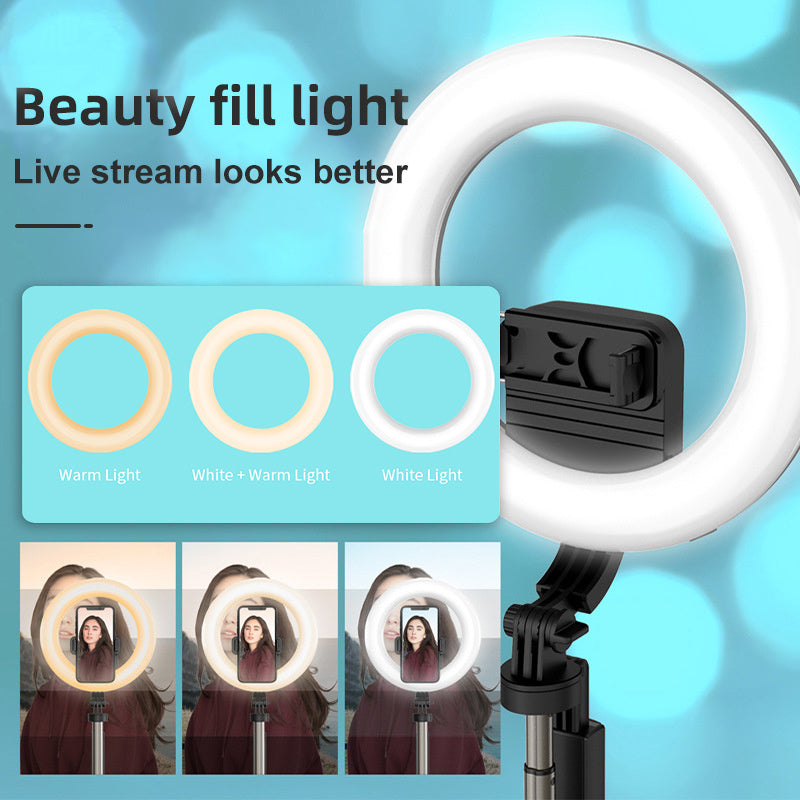 Compatible with Apple, Mobile Phone Live Support 8 Inch Beauty Led Ring Light Photography Tripod