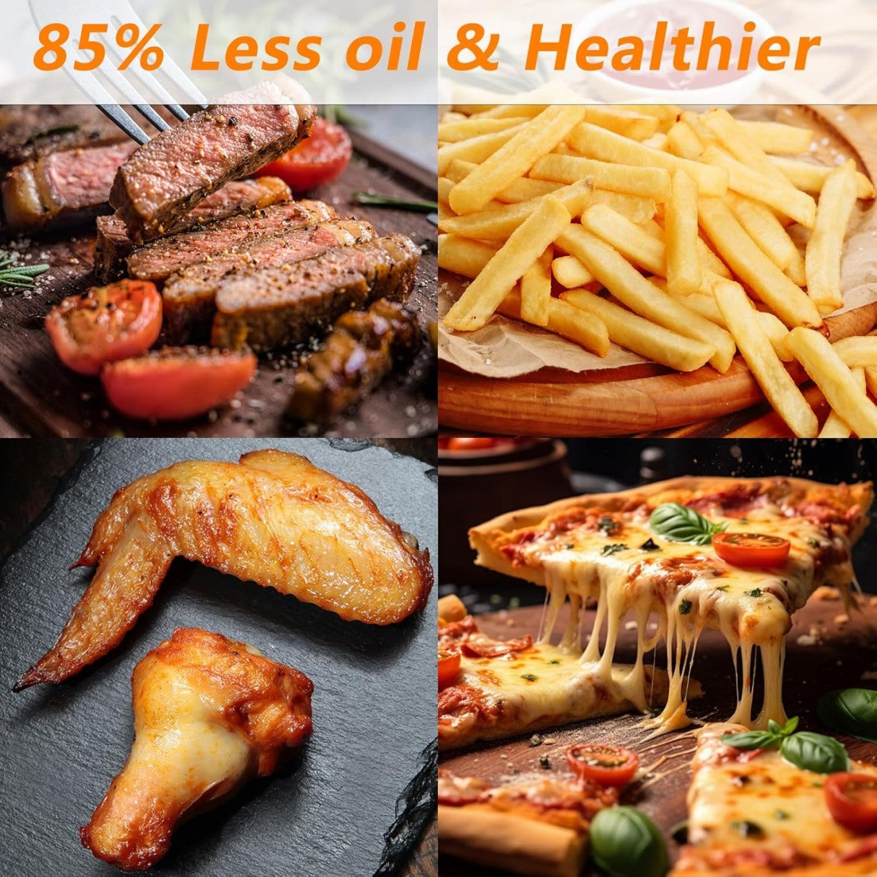 Stainless Steel 13 Qt Air Fryer, Dual Knob Control, 60-Min Timer, Presets For French Fries, Pizza, Chicken, Fish, And Toast Sleek Design, Healthy Cookie
