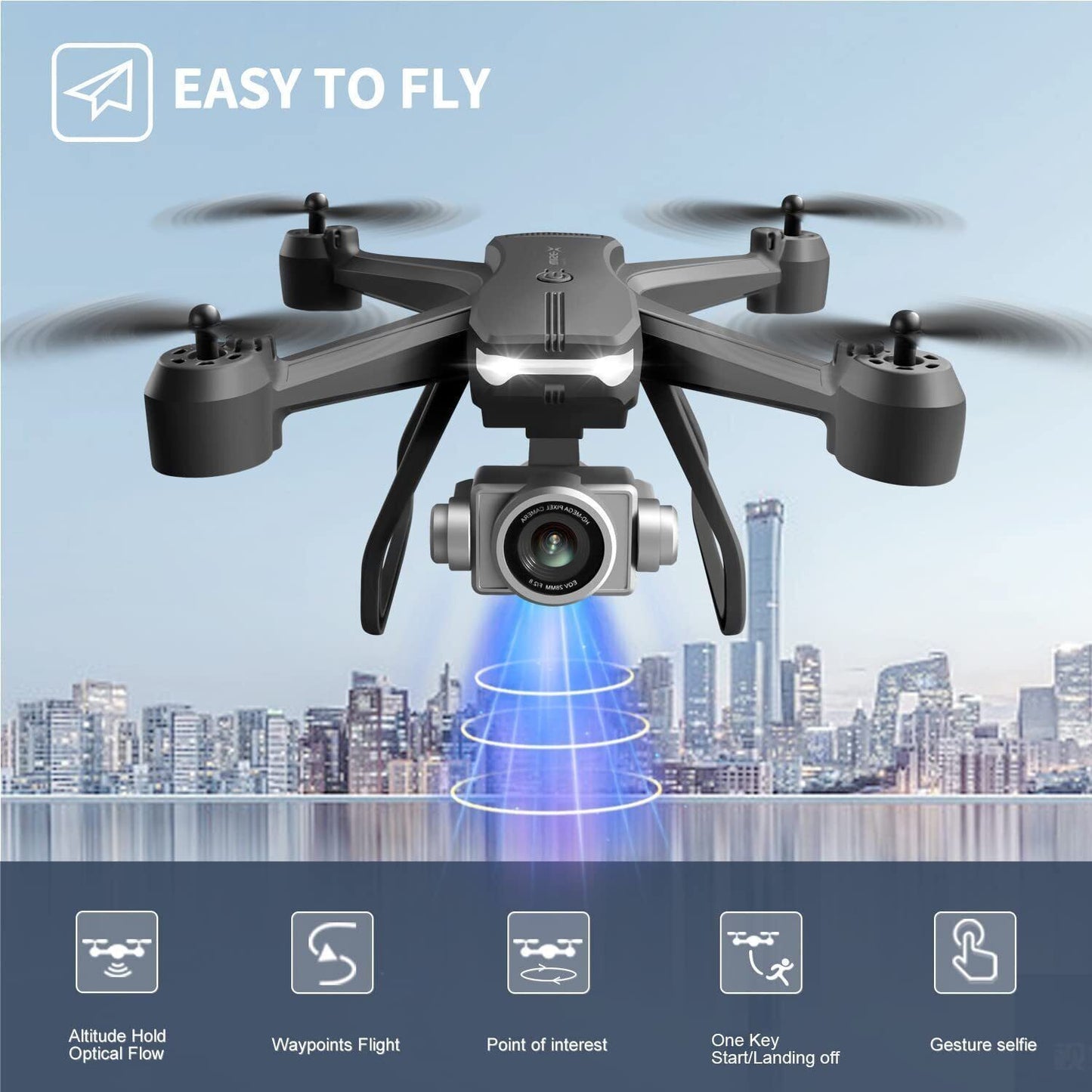 Drone professionnel V14 6K HD double caméra Wifi FPV quadricoptère RC portable