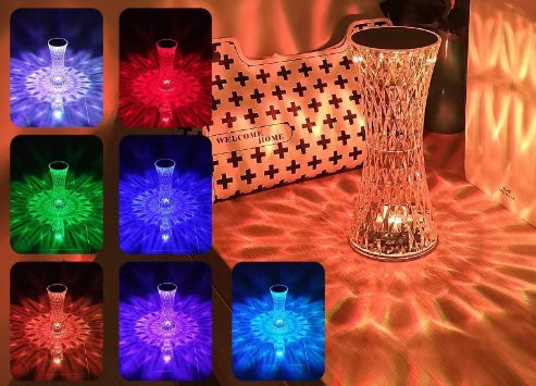 "Creative Crystal Diamond Table Lamp – Rechargeable Acrylic Bedside Light"