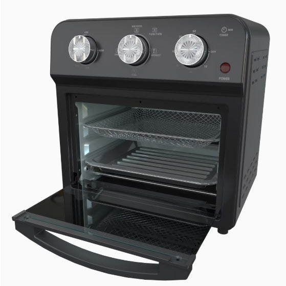 12.5 Qt Air Fryer With Advanced Multi Function Cooking Grill, Air Fry, Defrost, Bake, Presets For French Fries, Pizza, Chicken, Fish, And Toast, Dual Knob Control