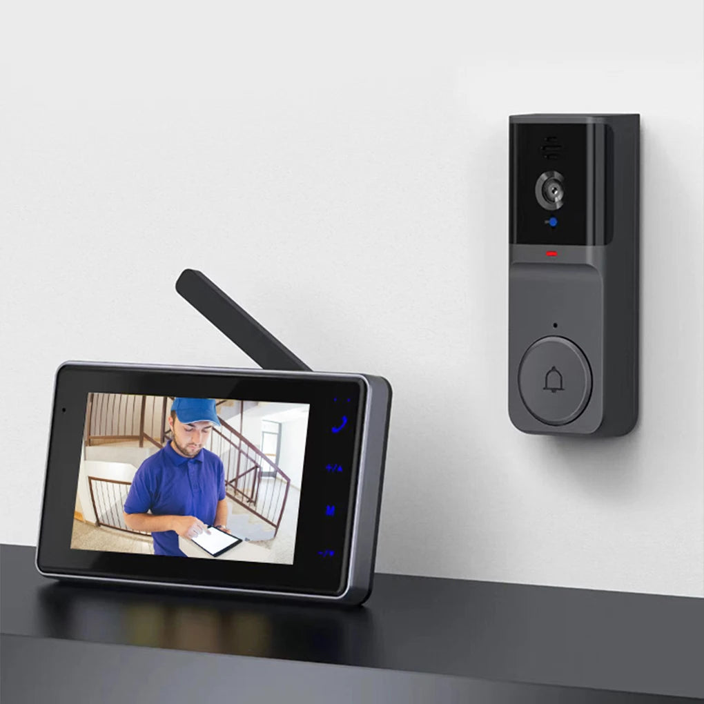 4.3Inch IPS Screen Wireless Video Doorbell Infrared Night Vision 2.4G WiFi Dual Communication Doorbell