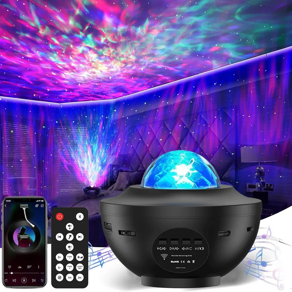 Projector Galaxy Night Light Bluetooth USB Music Player Star NightLight Romantic Projector Night Lamp Gift