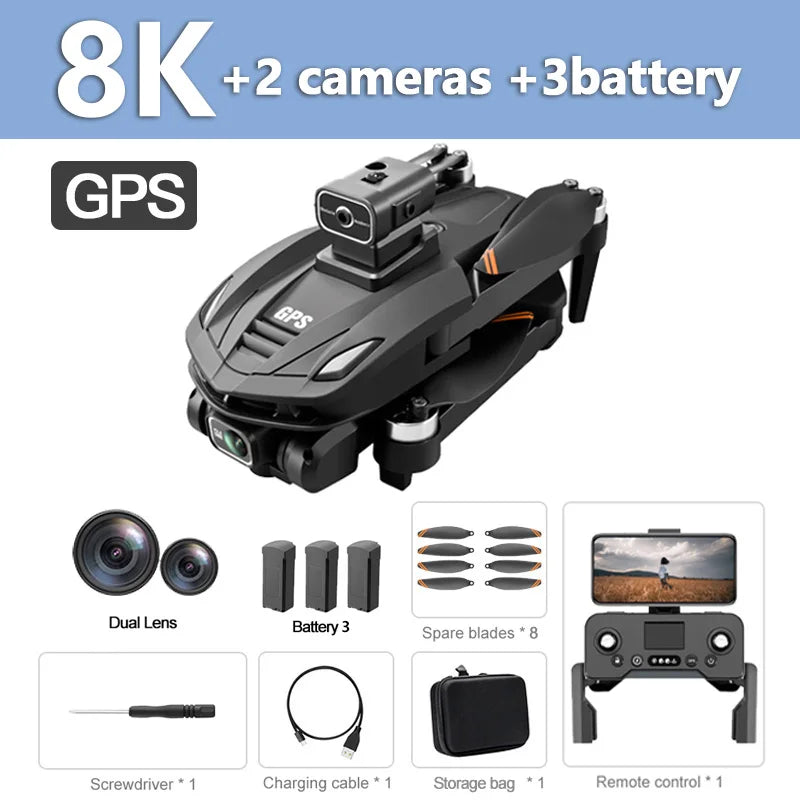 V168 Drone 8K GPS Professional HD Aerial Photography Dual-Camera Omnidirectional Obstacle Avoidance Drone Original
