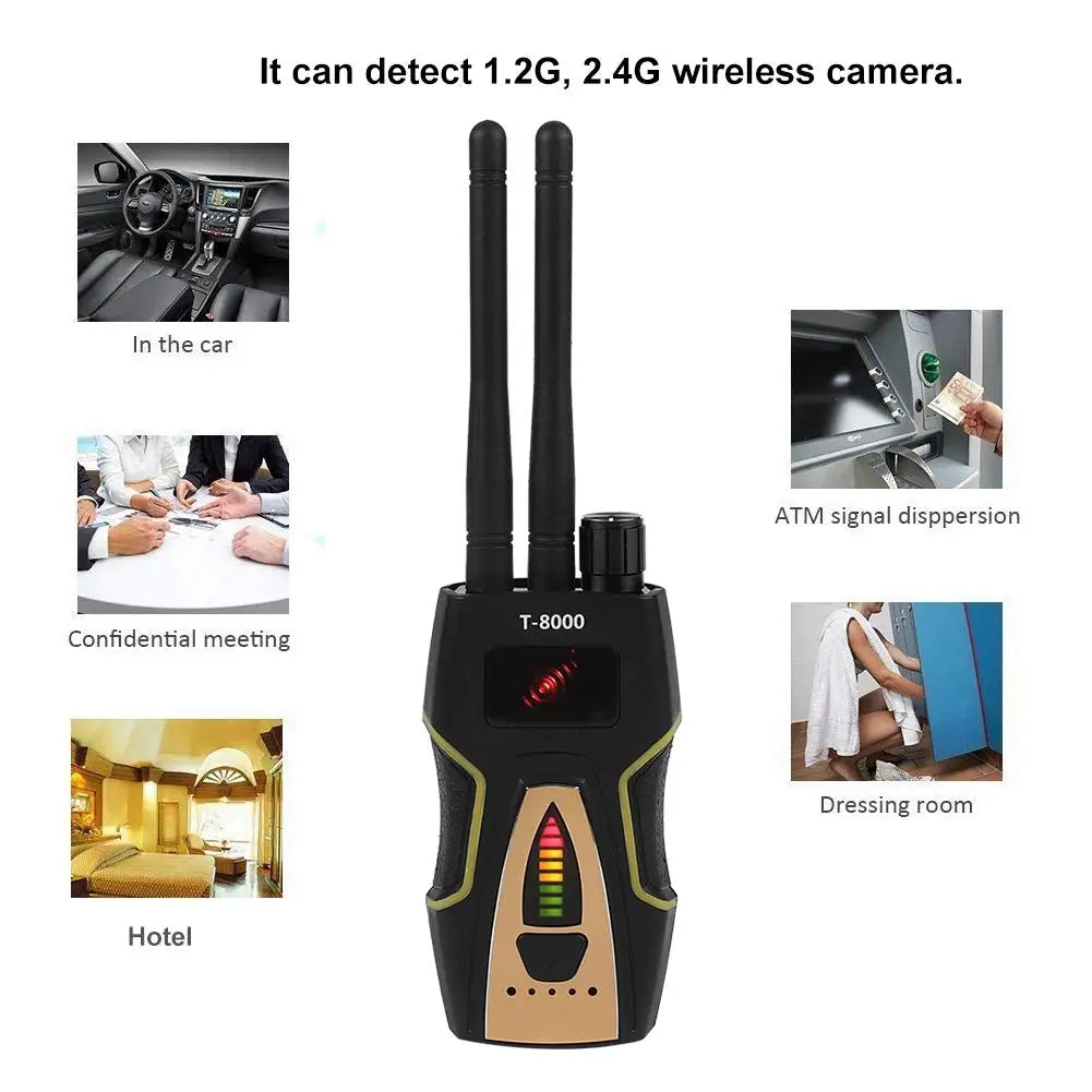Détecteur de signal RF sans fil anti-espion, détecteur audio GSM, détecteur de balayage GPS