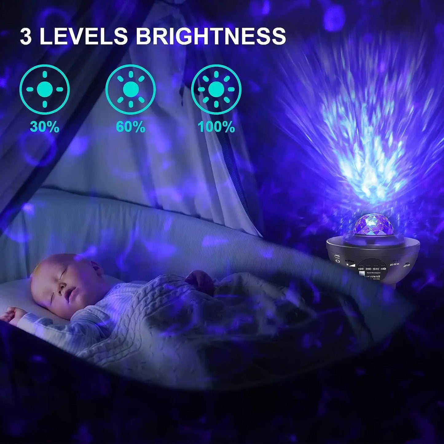 Projector Galaxy Night Light Bluetooth USB Music Player Star NightLight Romantic Projector Night Lamp Gift