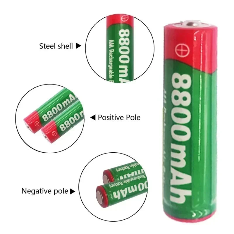 8800mAh Rechargeable Battery AAA NI-Mh Alkalinity Battery 1.5 V
