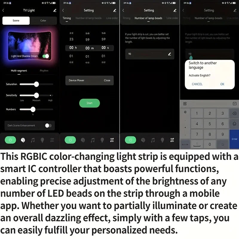 USB TV Smart Screen Backlight With Camera Sensor For 55-75Inch Color Synchronization DC5V RGB LED Light Strip App Control
