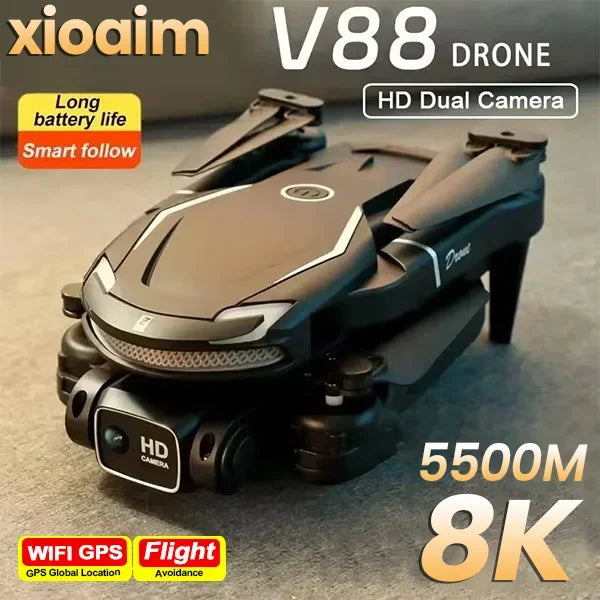 V88 Drone 8K 5G GPS Professional HD Aerial Photography Remote Control Aircraft HD Dual Camera Quadcopter