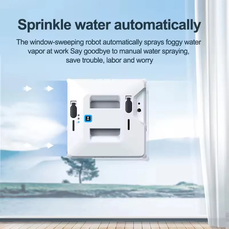 Robotic Window Cleaner Automatic Spray Remote Control Window Washing From Two Sides Smart Home High Suction Vacuum
