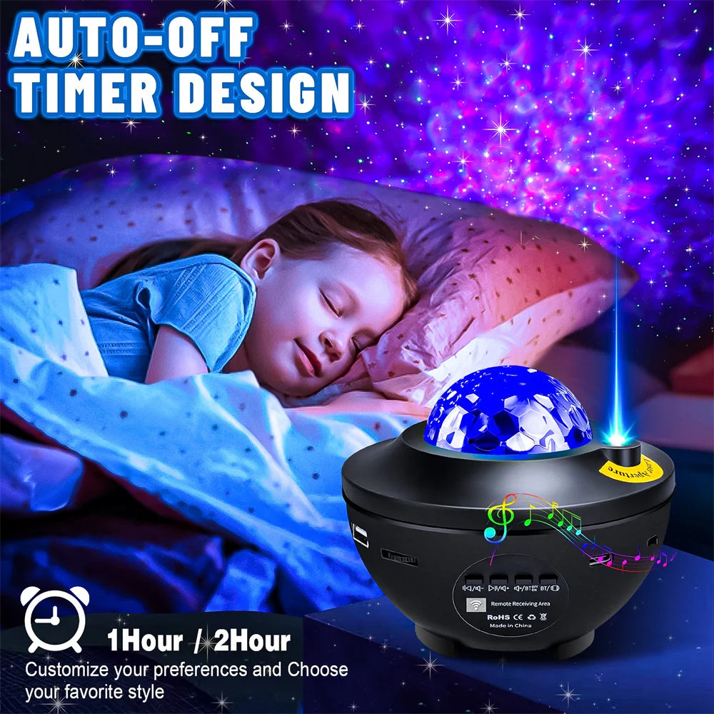 Projector Galaxy Night Light Bluetooth USB Music Player Star NightLight Romantic Projector Night Lamp Gift