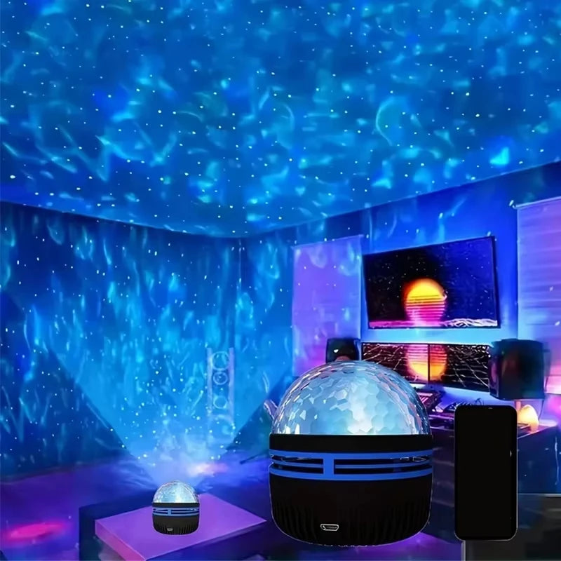 Projector LED NightLights USB Plug-in Remote Control RGB Galaxy Light 7 Modes for Party Room Bedroom Bar Decor