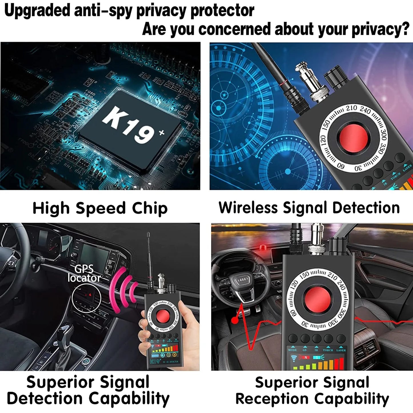 Eavesdropping Hidden Camera Detector RF Wireless Gsm Sound Signal Wiretapping GPS Tracker Spy Cam Detector Bug Finder