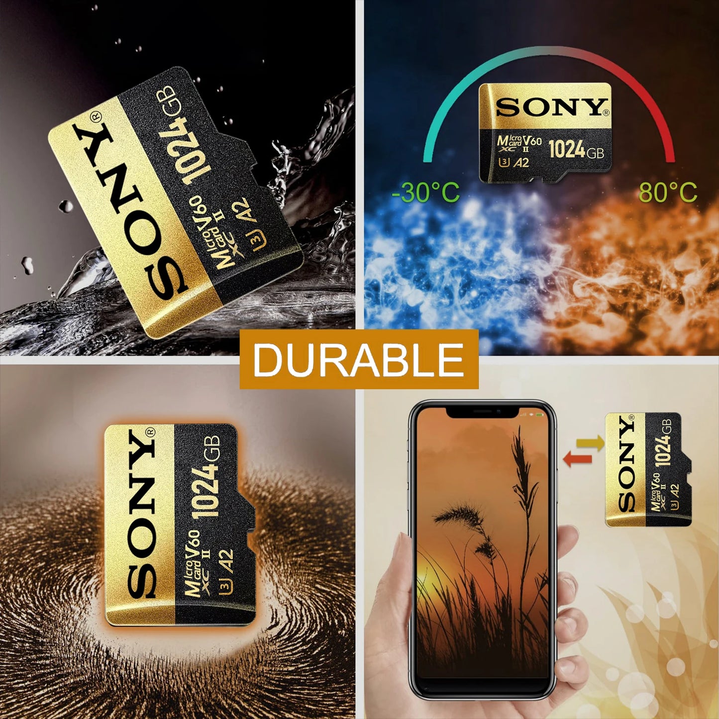 Carte mémoire Micro SD Sony haute vitesse 1 To 512 Go 256 Go 128 Go