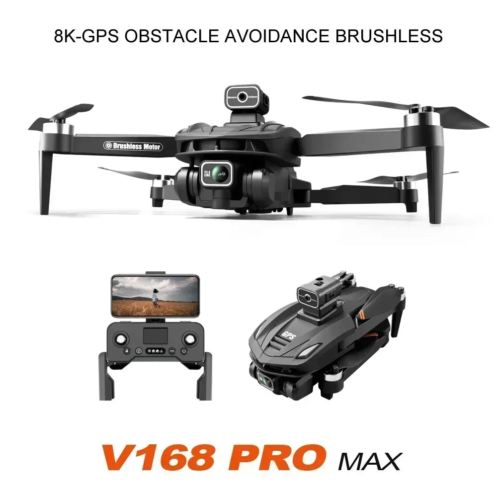 V168 Drone 8K GPS Professional HD Aerial Photography Dual-Camera Omnidirectional Obstacle Avoidance Drone Original