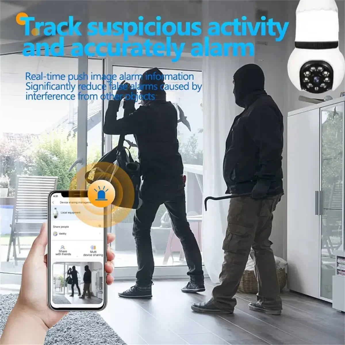 8MP E27 Bulb Wireless Camera LED Bulb&Cameras 2in1 WiFi Two-way Audio Security Surveillance CCTV Security PTZ Cam Smart Tracking