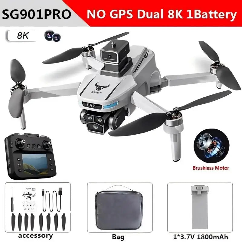 SG901 Drone MAX GPS Professional 8K HD Aerial Avoiding Obstacle with Large Screen Remote Control Folding Brushless Drone