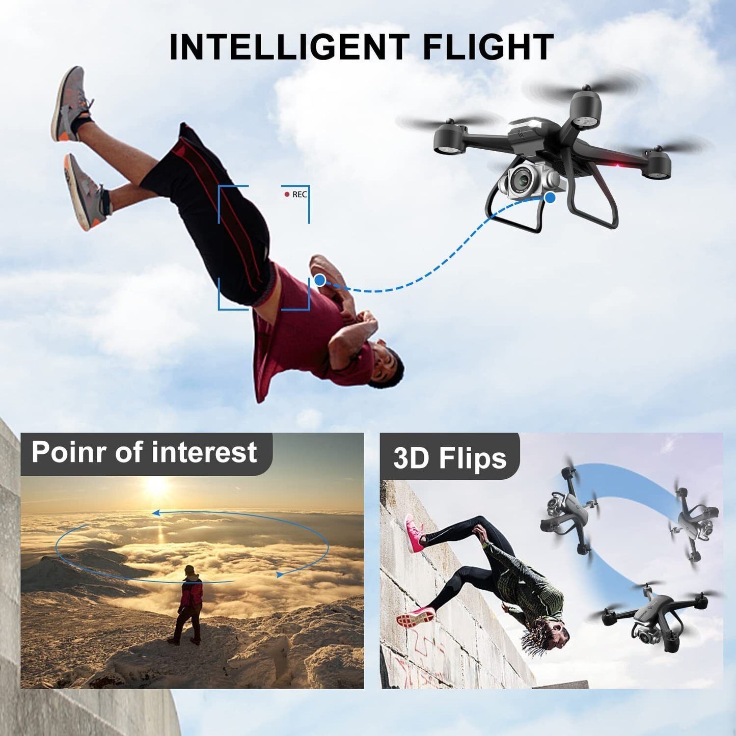 Drone professionnel V14 6K HD double caméra Wifi FPV quadricoptère RC portable