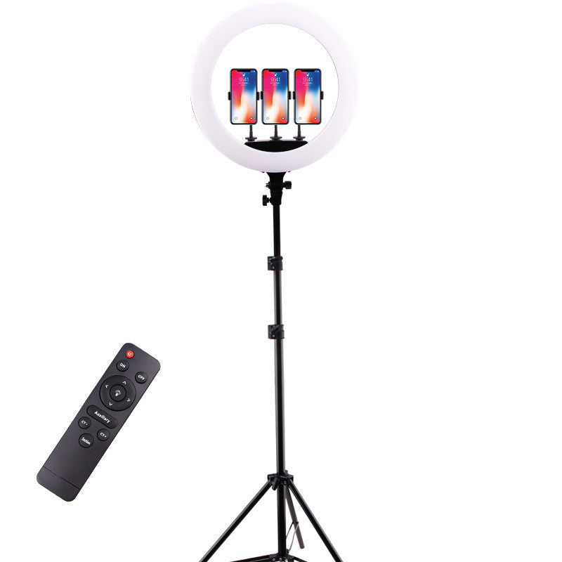 Anneau lumineux LED de 18 pouces pour photographie en direct, éclairage de beauté pour téléphone portable