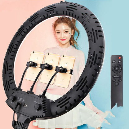 Anneau lumineux LED de 18 pouces pour photographie en direct, éclairage de beauté pour téléphone portable