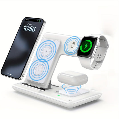 30W Foldable Wireless Charger Stand Pad Night Light Fast Charging Station For iPhone 15 14 13 12 11 X 8 Apple Watch 8 7 AirPods