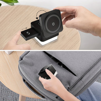 30W 3 in 1 Wireless Charger Wrieless Charging Station  Foldable Cube Charger Stand for Multple Devices for iPhone 15/14/13/12