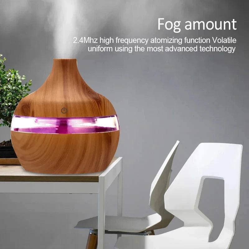 Wood Ultrasonic Air Humidifier Aroma Diffuser