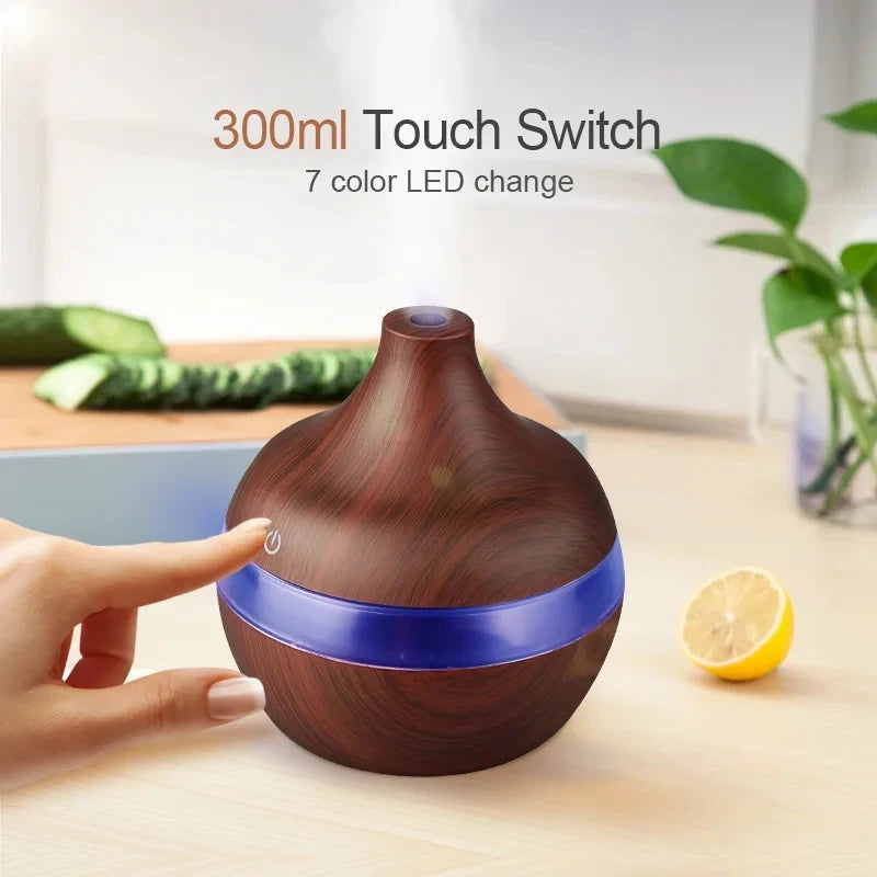 Wood Ultrasonic Air Humidifier Aroma Diffuser