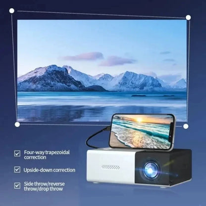 Mini projecteur de cinéma adapté au camping en plein air, aux cinémas en plein air et aux home cinémas, avec une durée de vie de 30 000 heures