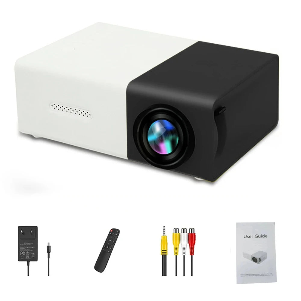Mini projecteur de cinéma adapté au camping en plein air, aux cinémas en plein air et aux home cinémas, avec une durée de vie de 30 000 heures