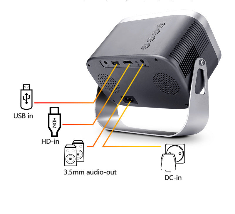 Projecteur portable HD domestique avec support